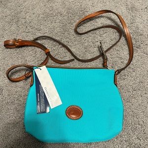 NWT Dooney & Bourke Nylon Crossbody Pouchette, turquoise/teal color